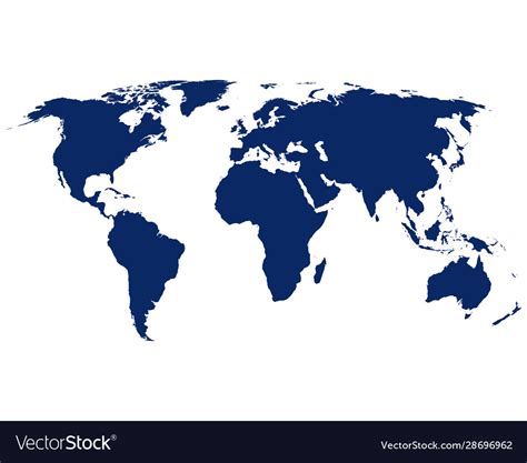 Map World In Blue Colour Royalty Free Vector Image
