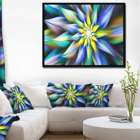 Designart Dancing Multi Color Flower Petals Floral Framed Canvas Art