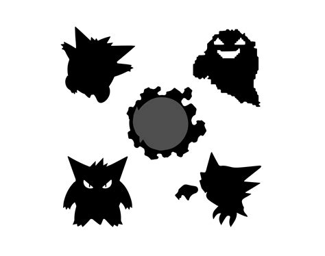 Gengar Haunter Ghastly Pokemon Stencil Silhouette Svg File Png File