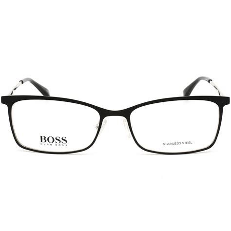 hugo boss men s eyeglasses full rim matte black silver frame boss 1112 0003 00 ebay