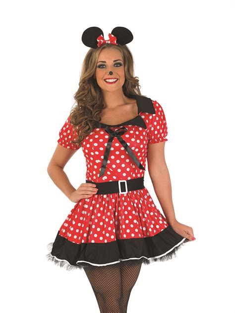 Ladies Adult Missy Minnie Mickey Mouse Disney Fancy Dress Costume Ears