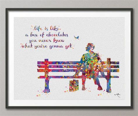 Sie bemerken zu unserem inneren außerdem, inspirieren. Forrest Gump Zitat-2 Aquarell Art Print Kunst Wand von ...