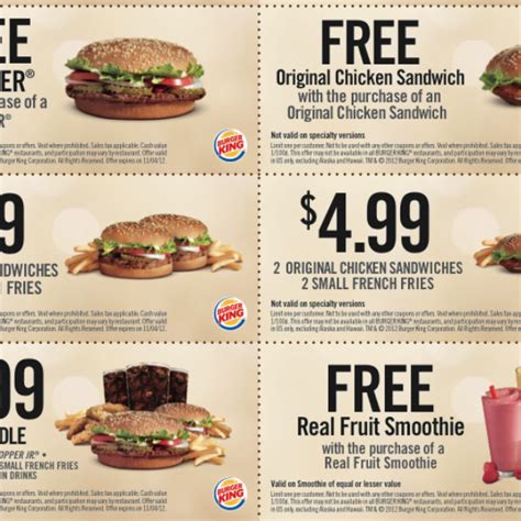 Combos starting @ rs.99 | breakfast burger king offers, coupons, promo codes & discounts april 2021. Burger King Coupons - Oh Yes It's Free