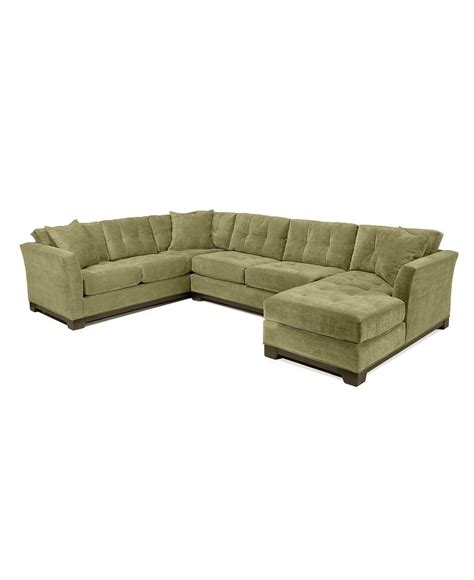 Furniture Elliot Fabric Microfiber 3 Piece Chaise Sectional Sofa