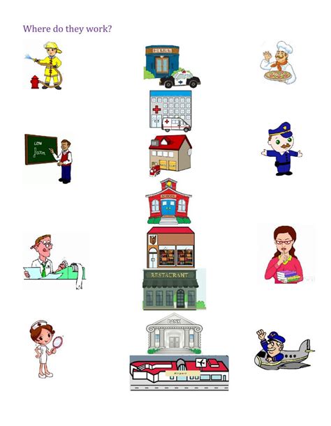 Professions Jobs Worksheet For Kindergarten Kidsworksheetfun