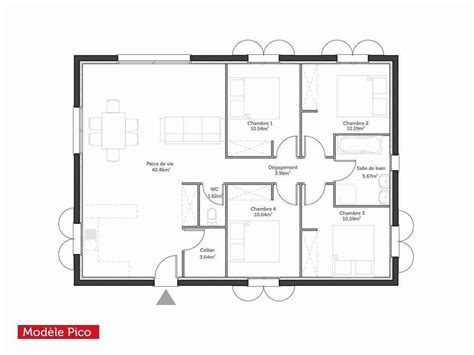 House design plans 100m2 with 3 bedrooms + full interior. 38 Plan Maison 4 Chambres 100m2 in 2020 | Contemporary ...