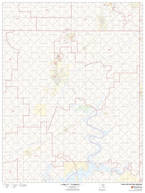 Ottawa Zip Code Map Oklahoma Ottawa County Zip Codes