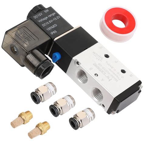 Buy Hromee Pneumatic Solenoid Valve 14 Inch Npt Dc12v 2 Position 5 Way Normally Closed Electric