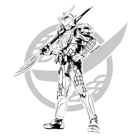 Kamen Rider Gaim Vector Black And White By Seanlon On Deviantart