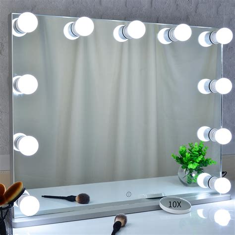 Hollywood Lighted Makeup Vanity Mirror With Dimmable Led Bulbs For Dressing Room And Bedroom