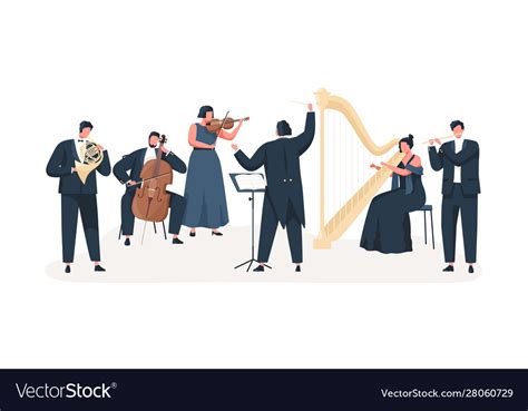 Symphony Orchestra Flat Royalty Free Vector Image