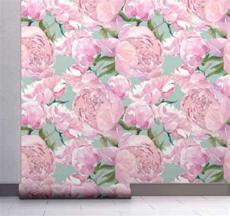 Gw5141 Grace And Gardenia Pink Watercolor Peonies Peel And Stick