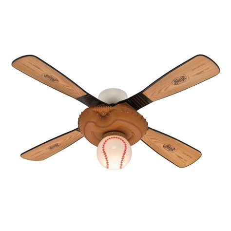 The cool baseball glove and ball design of this ceiling fan/light pull make it the perfect addition to any baseball fan's home. Hunter 44 in. Baseball Ceiling Fan-23252 - The Home Depot