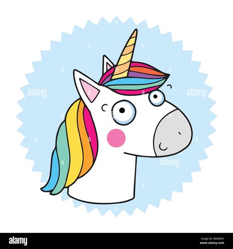 Lovely Vector Illustration Of The Funny Unicorn Cute Magic Animal