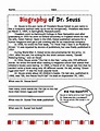 Short Biographies For Kids Printable - Tedy Printable Activities