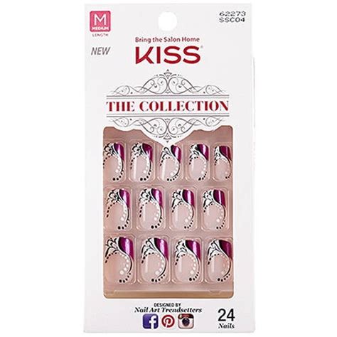 Kiss The Collection Artificial Nail Kit Ssc04 Fascination 24 Nails