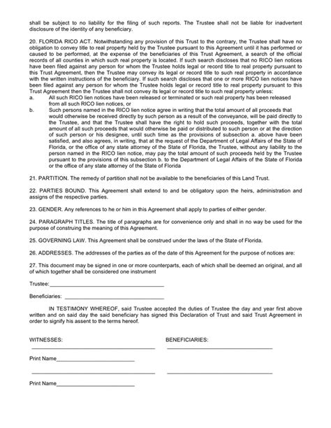 Land Trust Agreement Sample In Word And Pdf Formats Page 3 Of 4