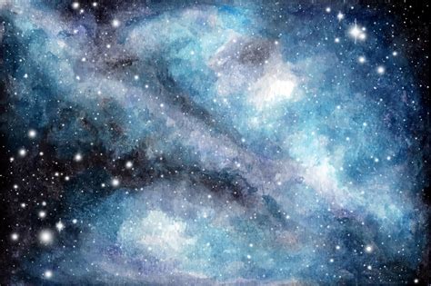 Abstract Watercolor Galaxy Sky Background Cosmic Texture Night Sky