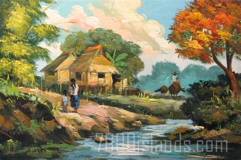 Bahay Kubo 24x36 Philippines Art Oil Paintings Folk 73315625