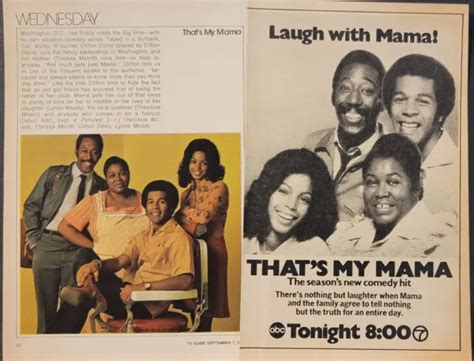 2 1974 Tv Guide Print Ads Thats My Mama Clifton Davis Theresa Merritt
