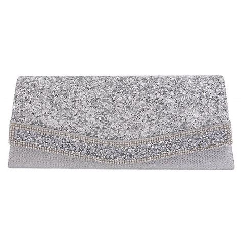 Flap Dazzling Clutch Bag Evening Bag With Detachable Chain 021silver
