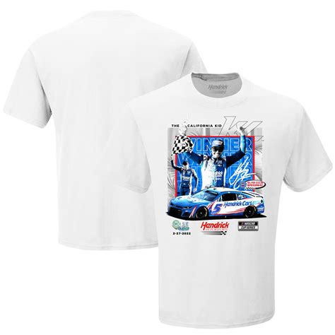 Kyle Larson Checkered Flag 2022 Wise Power 400 Race Winner T Shirt White