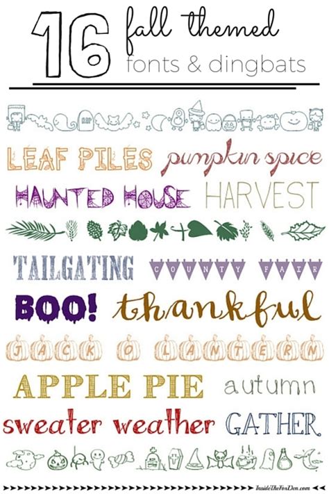 16 Fall Themed Fonts And Dingbats
