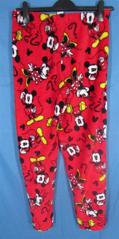 Disney Pajama Pants Redmulti Fleece Lounge Pull On M Gem