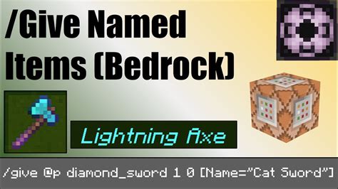 How To Give Named Items Minecraft Bedrock Commands Youtube