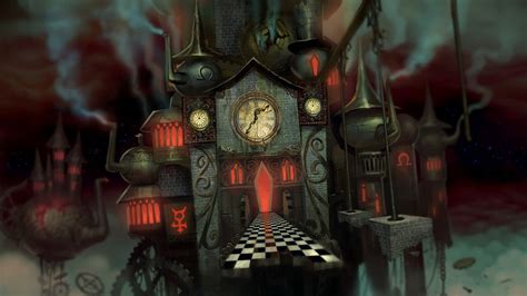 Gray And Red Castle Digital Wallpaper Fantasy Art Castle Alice