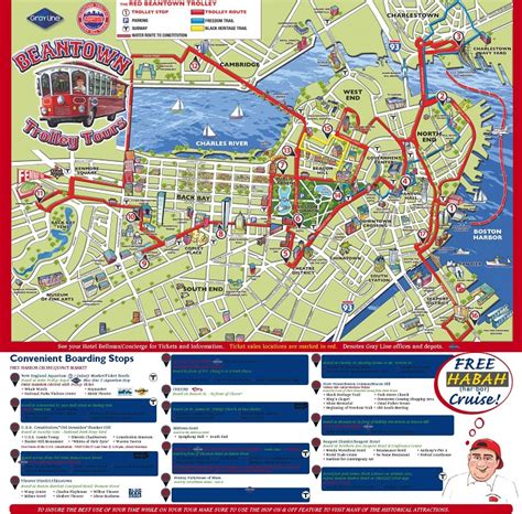 Boston Attractions Map Pdf Free Printable Tourist Map Boston Waking