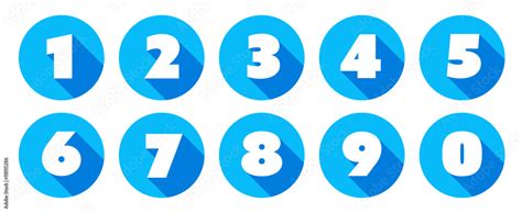 Numbers Blue Circle Icons Stock Vector Adobe Stock
