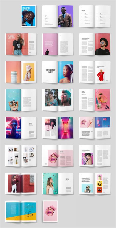 Colourful Modern Magazine Page Layout Design Digital Magazine Layout
