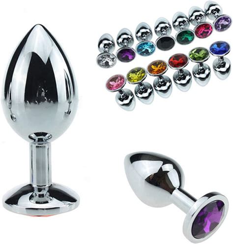 Portable Anal Sex Toys 1 Pcs Small Size Metal Crystal Anal Plug Stainless Steel
