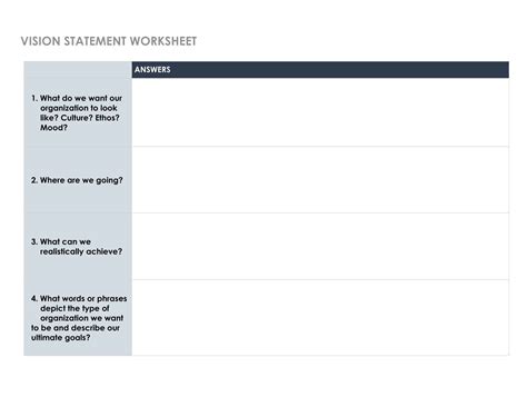 Free Printable Vision Statement Templates Word Pdf Examples