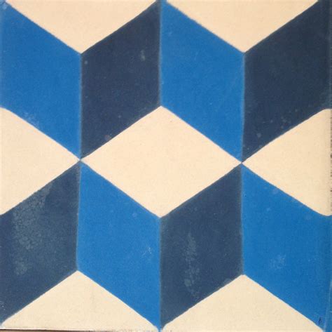 Geometric Tile Cubic Tile 3d Tile Blue Square Tile Blue Cubes Tile