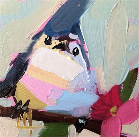 Tufted Titmouse No Original Bird Oil Painting By Angela Etsy