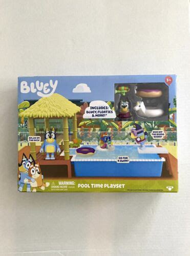 Buy Bluey Pool Time Playset With Bluey Figure And Accessories New For
