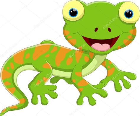 Cute Lizard Cartoon — Stock Vector © Irwanjos2 127384866
