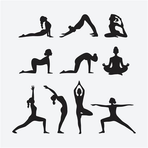 Pose De Silueta De Yoga