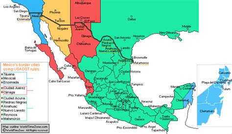 Mexico Time Zones Map In 2015 Quintana Roo New Time Zone From