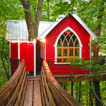 The mohicans has 6 tree houses along with 4 cabins and their grand barn event hall. Condo Blues: Tiny Treehouse House Tour