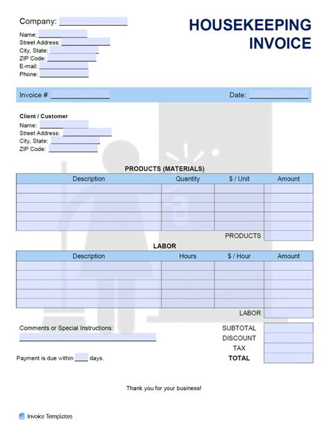 Free Printable House Cleaning Invoice