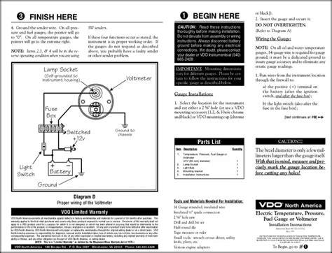 Vdo Volt Gauge Wiring Diagram Easy Wiring