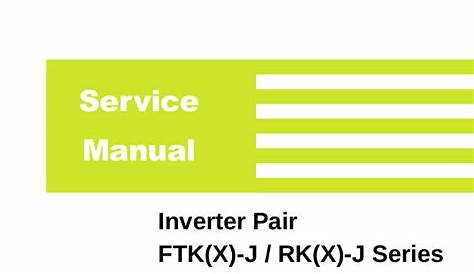Daikin Air Conditioner Service Manual Model FTK25JVE9