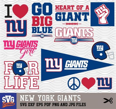 New York Giants Svg Logos Monogram Silhouette Cricut Cameo Screen