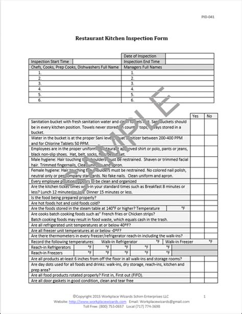 Restaurant Kitchen Inspection Checklist Restaurant Consulting