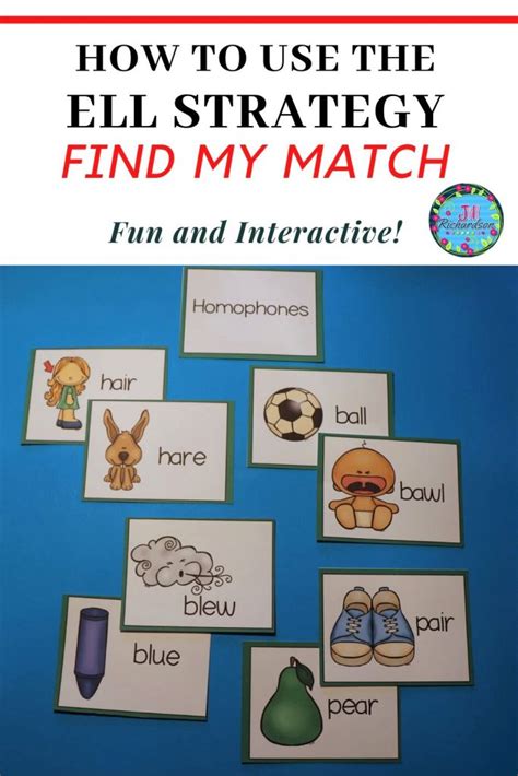 Ell Strategy Find My Match Read To See Different Ways To Use This Fun