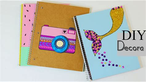 Dibujos para decorar cuadernos propios. DIY 3 IDEAS PARA FORRA TUS CUADERNOS || DECORA TUS LIBRETAS || LAS MEJORES IDEAS - YouTube