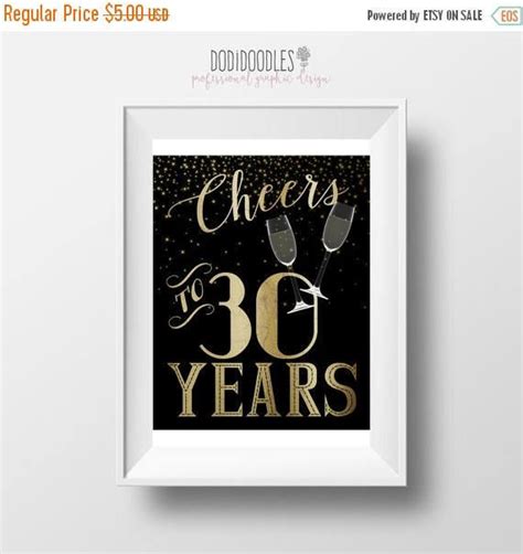 Cheers To 30 Years Anniversary Sign Birthday Sign 30th Birthday